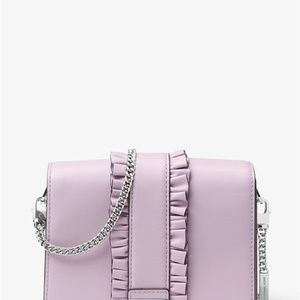 Jade Ruffled Leather Clutch